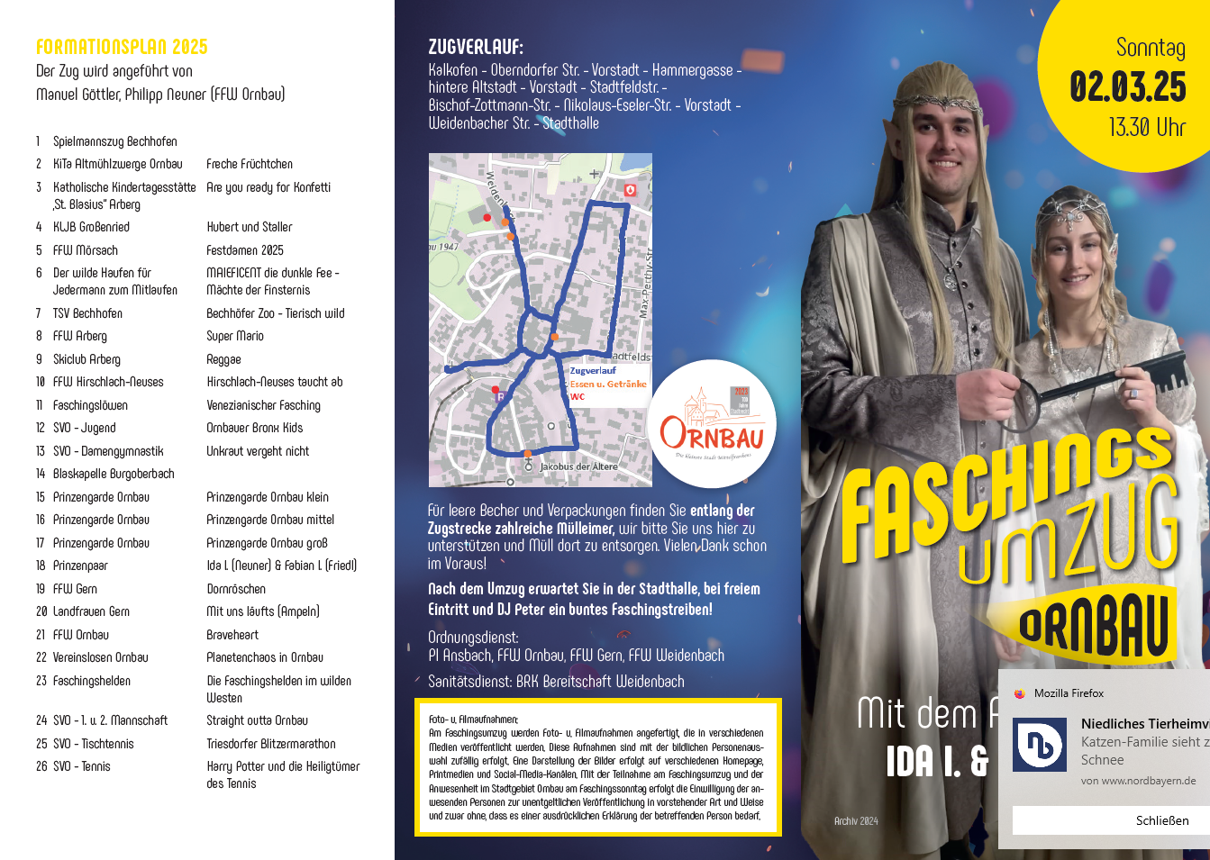 Flyer Faschingsumzug 2025