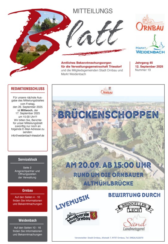 Mitteilungsblatt Nr. 19 vom 12.09.2025