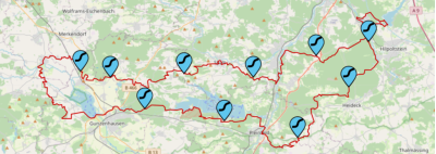 Karte des Seenländer-Wanderwegs