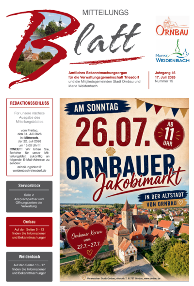 Mitteilungsblatt Nr. 15 vom 17.07.2026