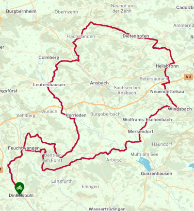 Karte Fränkischer Karpfenradweg – Ostroute und Rundtour