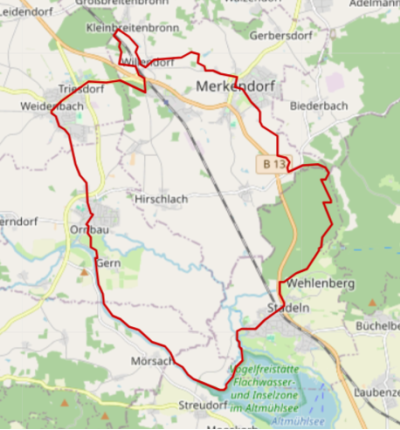 Karte Radweg Meister (r)Ade(l)bar &ndash; gr&uuml;ne Route 1