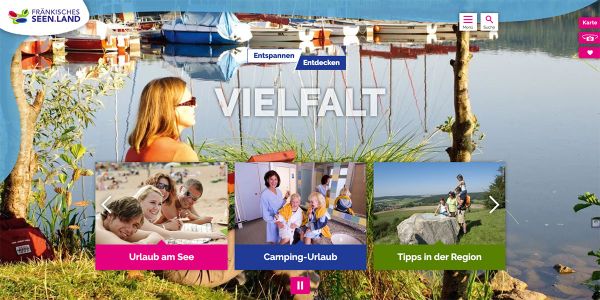 Screenshot Website Fr&auml;nkisches Seenland