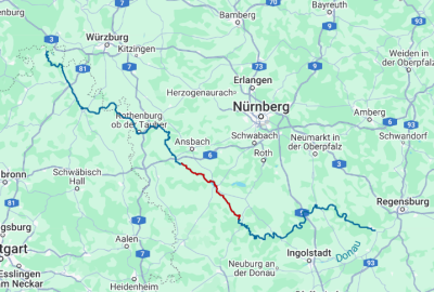 Karte Tauber-Altm&uuml;hl-Radweg