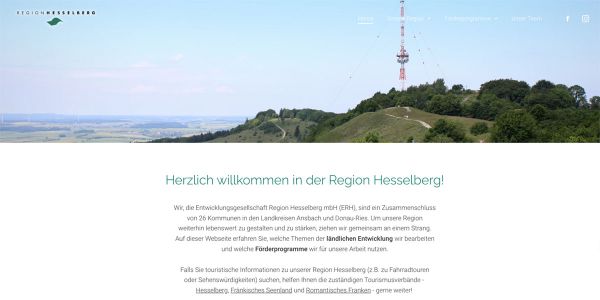 Screenshot Website Region Hesselberg
